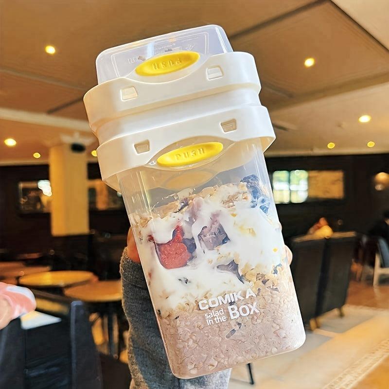 Double Layer Salad Cup with Lunch Box, Portable Shaker for Healthy Eating