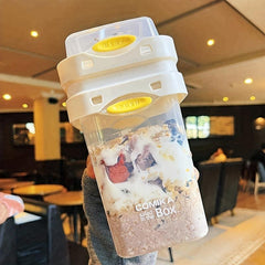 Double Layer Salad Cup with Lunch Box, Portable Shaker for Healthy Eating