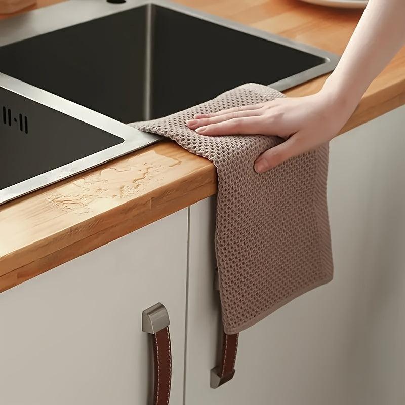 3pcs Scouring Pad Square Dish Cloths Honeycomb Absorbent Breathable Towel