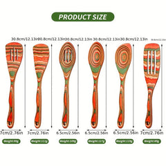 6pcs Pakkawood Kitchen Utensils Set Non stick Cooking Spatulas Spoons