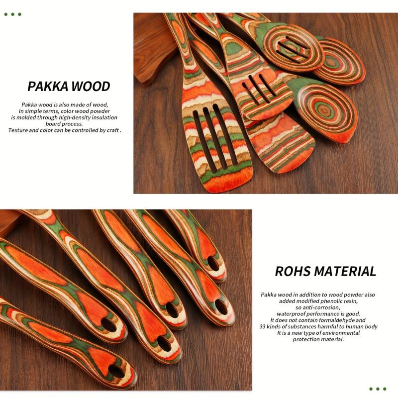 6pcs Pakkawood Kitchen Utensils Set Non stick Cooking Spatulas Spoons