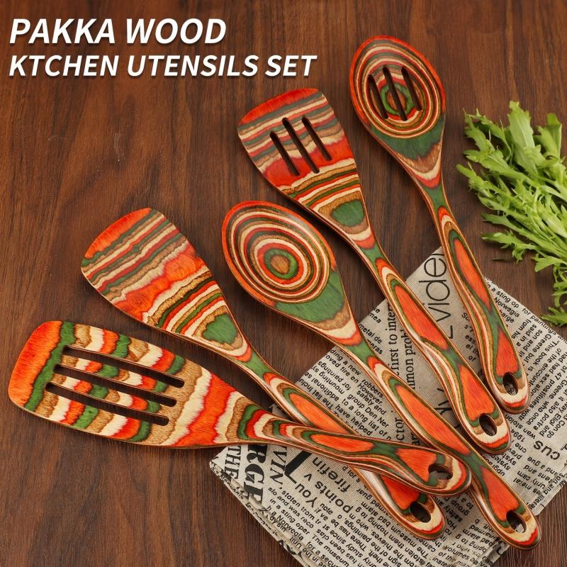 6pcs Pakkawood Kitchen Utensils Set Non stick Cooking Spatulas Spoons