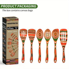 6pcs Pakkawood Kitchen Utensils Set Non stick Cooking Spatulas Spoons