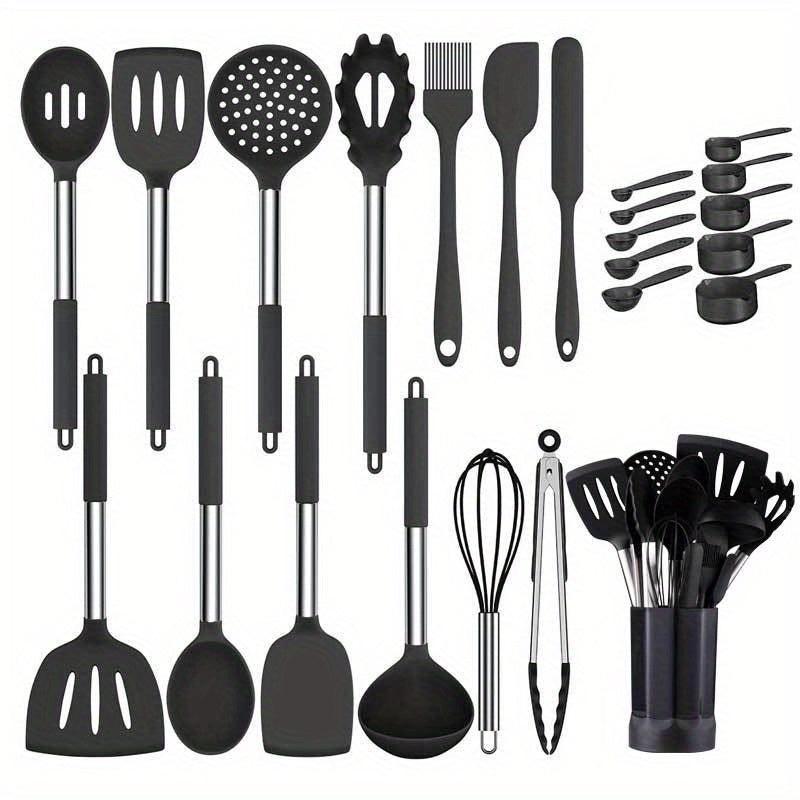 24pcs Silicone Kitchen Utensils Set Heat Resistant Non stick Cooking Spatula