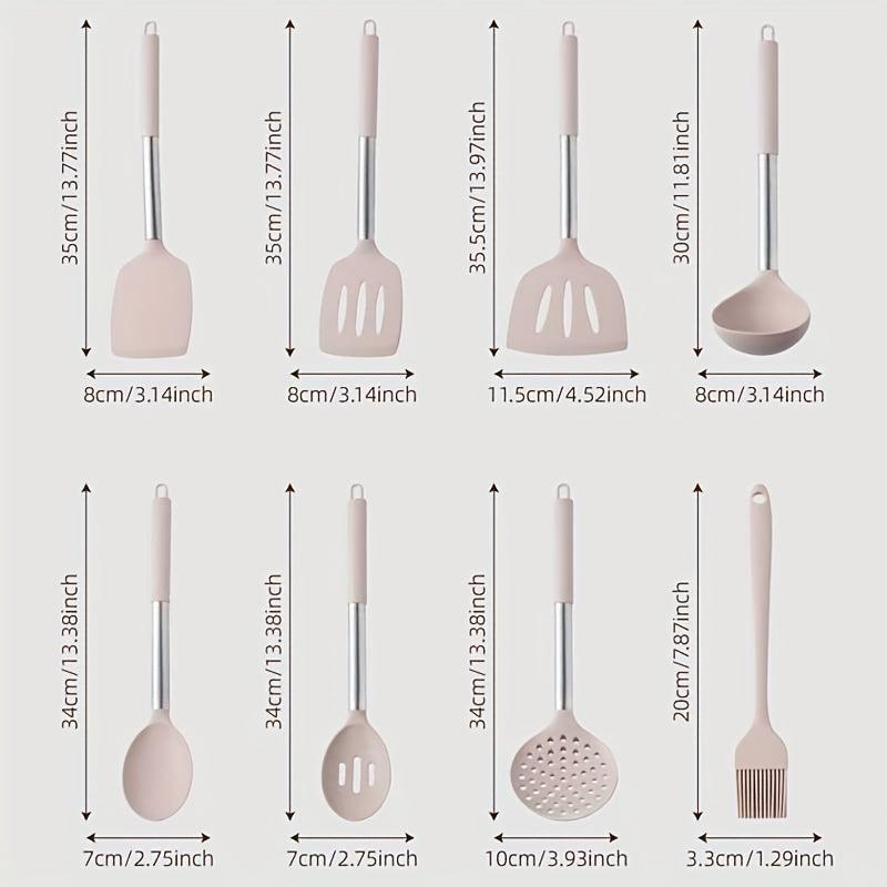 24pcs Silicone Kitchen Utensils Set Heat Resistant Non stick Cooking Spatula
