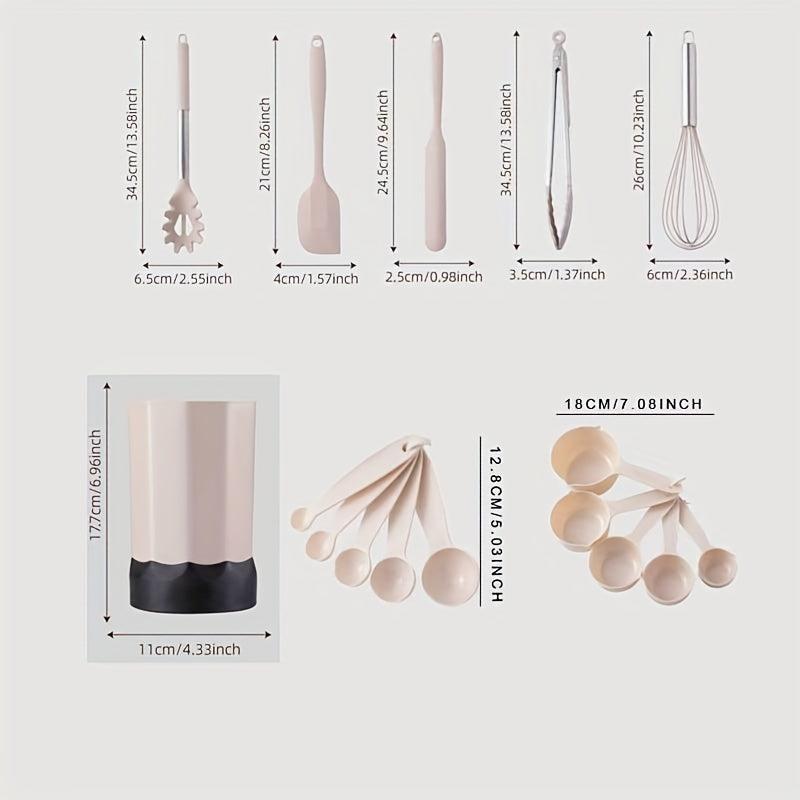 24pcs Silicone Kitchen Utensils Set Heat Resistant Non stick Cooking Spatula