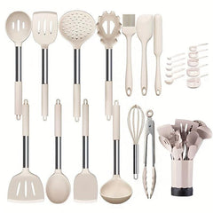 24pcs Silicone Kitchen Utensils Set Heat Resistant Non stick Cooking Spatula