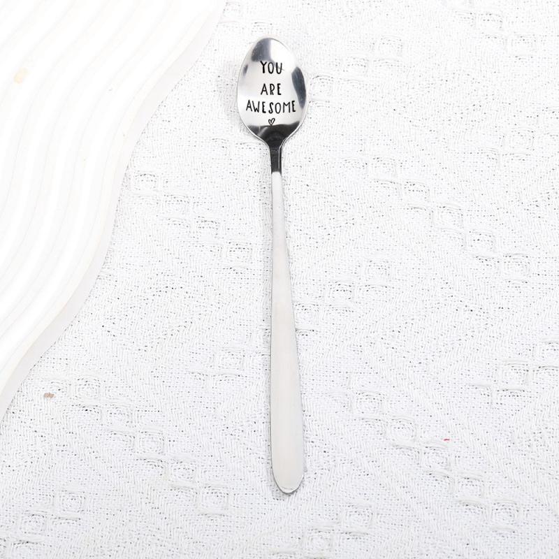 1pc Hand Stamped Spoon You Are Awesome Teaspoon Spoon Stamped Flatware