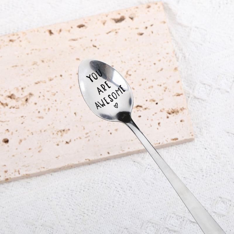 1pc Hand Stamped Spoon You Are Awesome Teaspoon Spoon Stamped Flatware