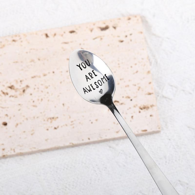 1pc Hand Stamped Spoon You Are Awesome Teaspoon Spoon Stamped Flatware