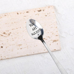 1pc Hand Stamped Spoon You Are Awesome Teaspoon Spoon Stamped Flatware