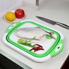 1pc Household Folding Cutting Board with Sink Drain Basket W
