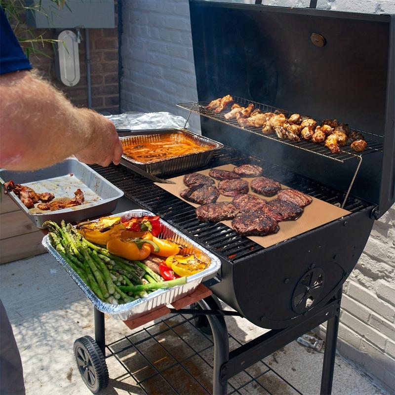 Plastic Placemats Non-stick BBQ Mat High Temp Resistant Fiberglass Grill Mat