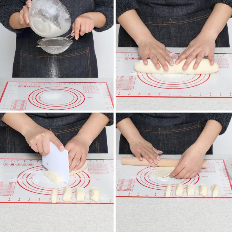 Non-slip Silicone Pastry Mat Baking Sheet with Measurements