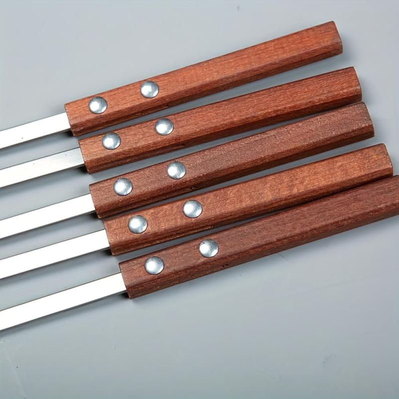 6pcs BBQ Skewers 38cm Long Metal Skewers for Kabobs