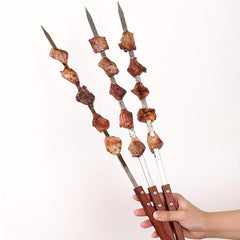 6pcs BBQ Skewers 38cm Long Metal Skewers for Kabobs