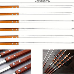 6pcs BBQ Skewers 38cm Long Metal Skewers for Kabobs
