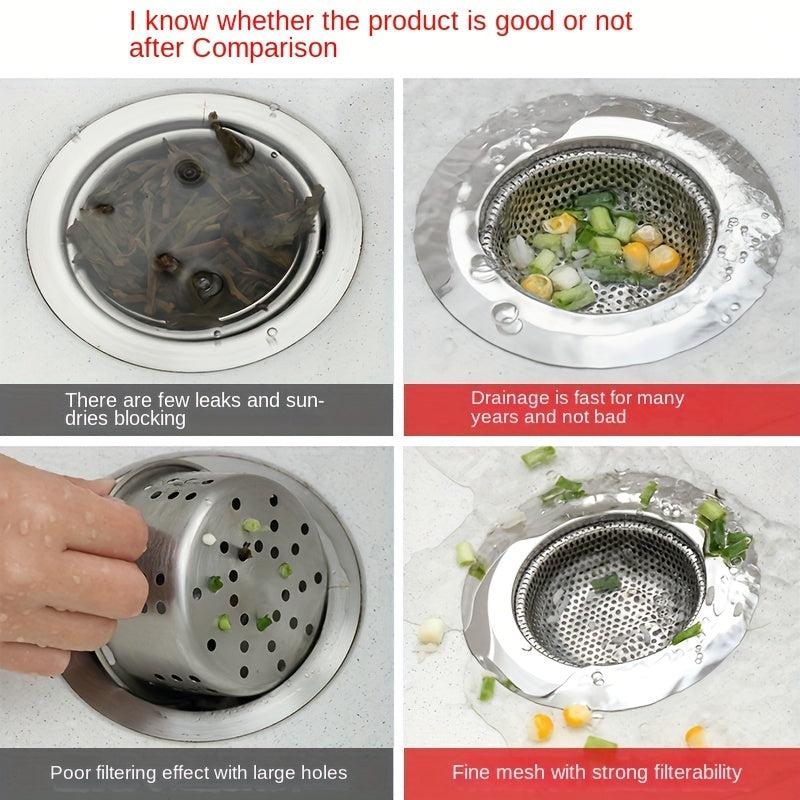 1pc Sink Basket Strainer Stainless Steel Drain Strainer Kitchen Sink Strainer