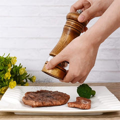 Wooden Pepper Grinder Manual Spice Mill Sea Salt Reusable Bottle BBQ Camping