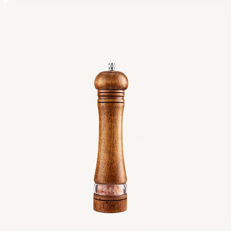 Wooden Pepper Grinder Manual Spice Mill Sea Salt Reusable Bottle BBQ Camping