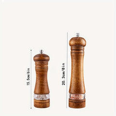 Wooden Pepper Grinder Manual Spice Mill Sea Salt Reusable Bottle BBQ Camping