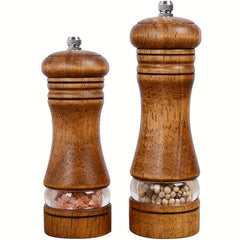 Wooden Pepper Grinder Manual Spice Mill Sea Salt Reusable Bottle BBQ Camping