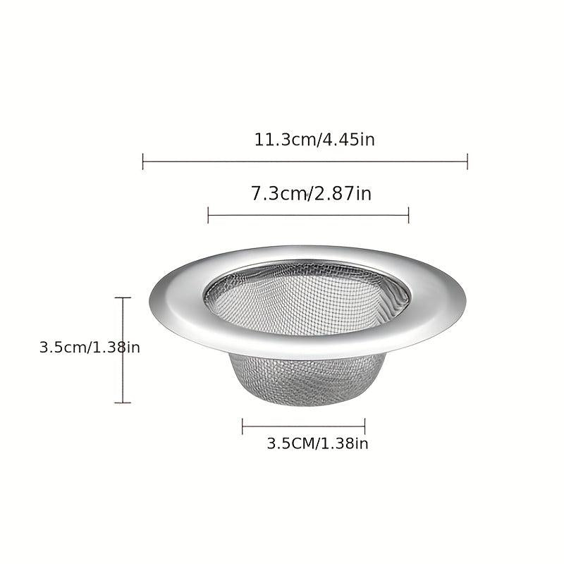 Stainless Steel Sink Strainer Large Wide Brim 4.45 Inches Diameter