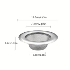 Stainless Steel Sink Strainer Large Wide Brim 4.45 Inches Diameter