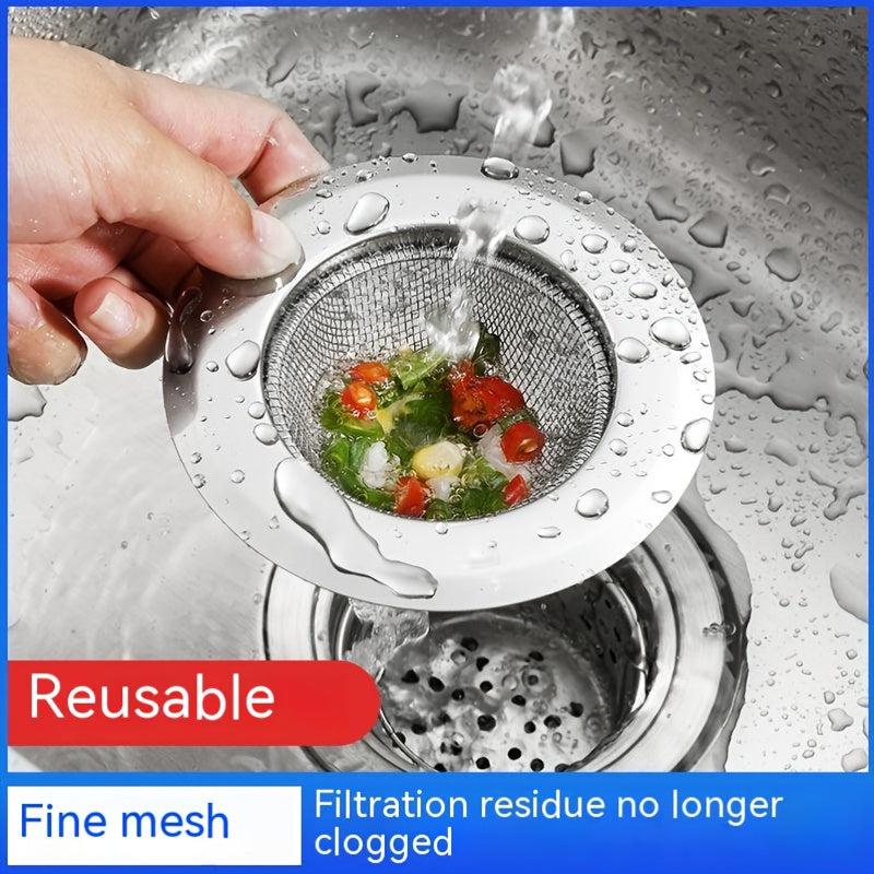 Stainless Steel Sink Strainer Large Wide Brim 4.45 Inches Diameter