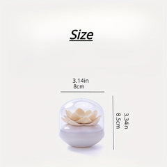 Lotus Shape Swabs Toothpicks Holder Organizer Swab Cosmetic Storage Box