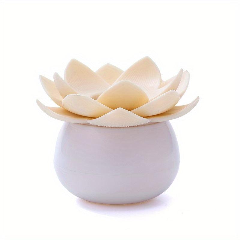 Lotus Shape Swabs Toothpicks Holder Organizer Swab Cosmetic Storage Box