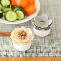 Lotus Shape Swabs Toothpicks Holder Organizer Swab Cosmetic Storage Box
