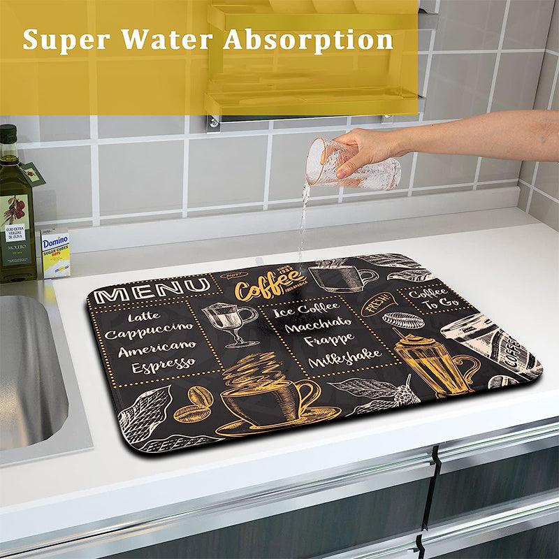 Rubber Dish Drying Mat Absorbent Pad Soft Diatom Mud Desktop Mat
