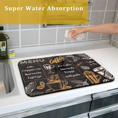 Rubber Dish Drying Mat Absorbent Pad Soft Diatom Mud Desktop Mat
