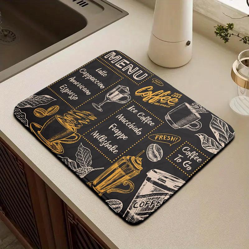 Rubber Dish Drying Mat Absorbent Pad Soft Diatom Mud Desktop Mat