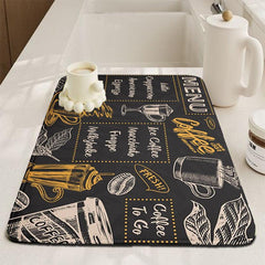 Rubber Dish Drying Mat Absorbent Pad Soft Diatom Mud Desktop Mat