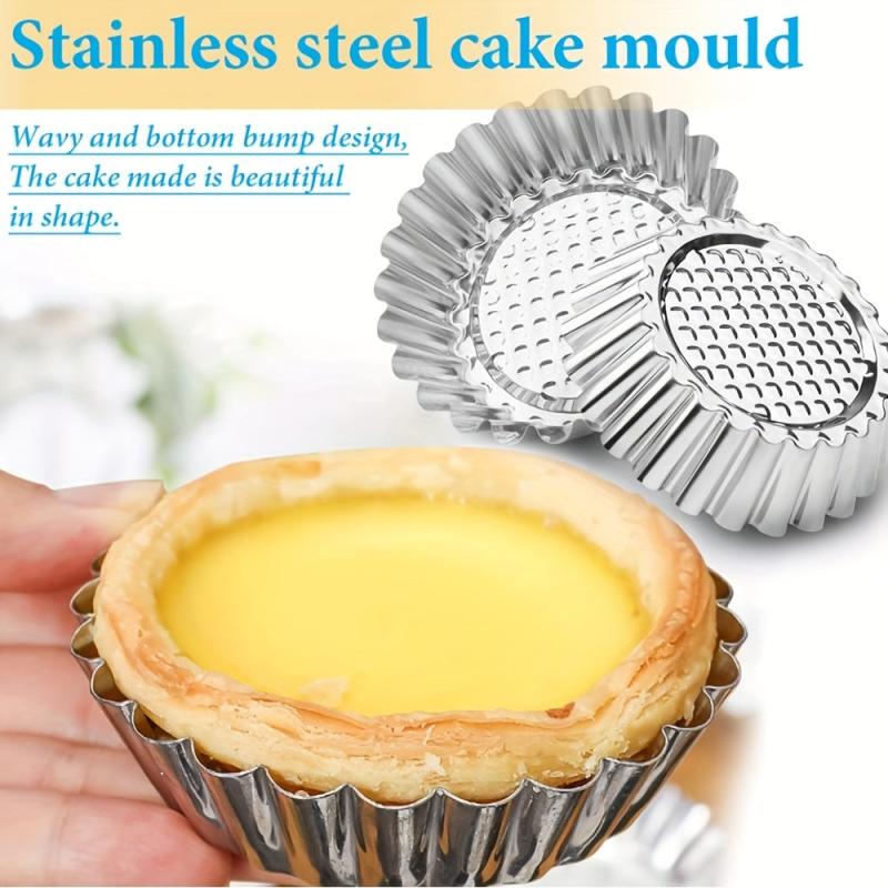 10 20pcs Egg Tart Molds 9 Stainless Steel Mini Tart Pans Reusable