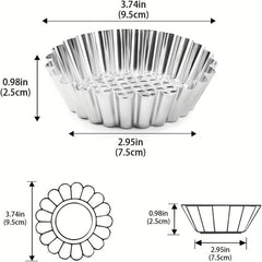 10 20pcs Egg Tart Molds 9 Stainless Steel Mini Tart Pans Reusable
