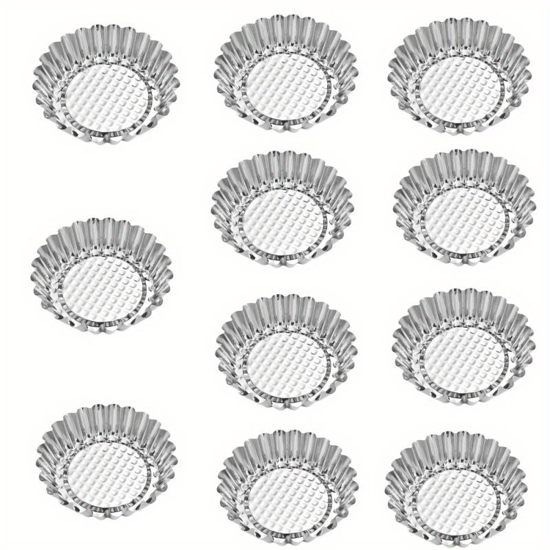 10 20pcs Egg Tart Molds 9 Stainless Steel Mini Tart Pans Reusable
