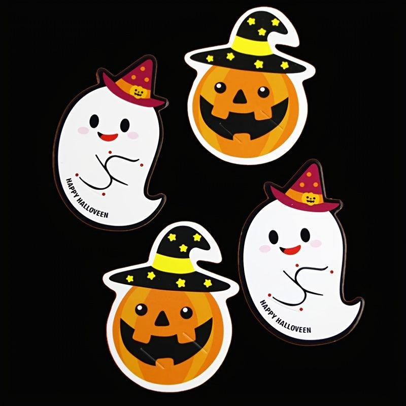 50pcs Halloween Pumpkin Lollipop Decoration Paper Card Cake Greeting Label