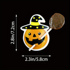 50pcs Halloween Pumpkin Lollipop Decoration Paper Card Cake Greeting Label