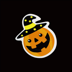 50pcs Halloween Pumpkin Lollipop Decoration Paper Card Cake Greeting Label