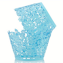 50pcs Lace Cupcake Wrappers Laser Cut Cupcake Muffin Cups for Party