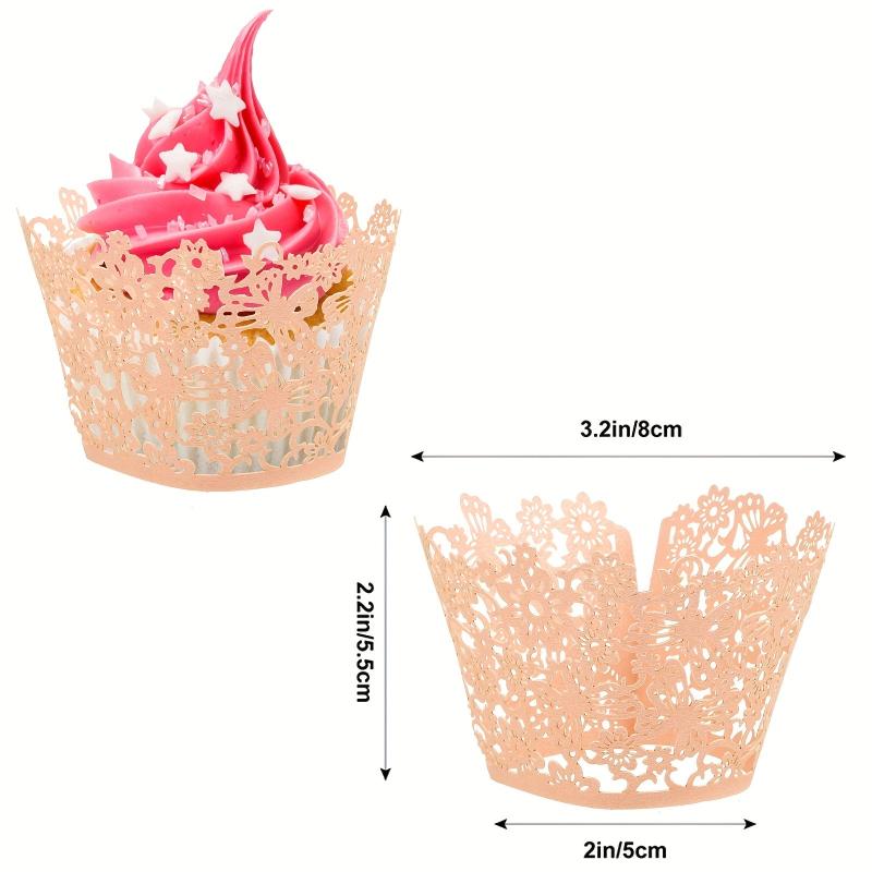 50pcs Lace Cupcake Wrappers Laser Cut Cupcake Muffin Cups for Party