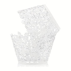 50pcs Lace Cupcake Wrappers Laser Cut Cupcake Muffin Cups for Party