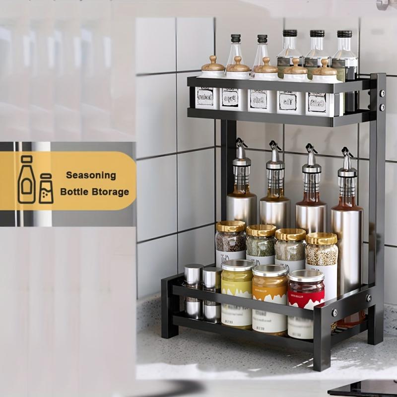 2 Tier Spice Rack for Kitchen Countertop Organization