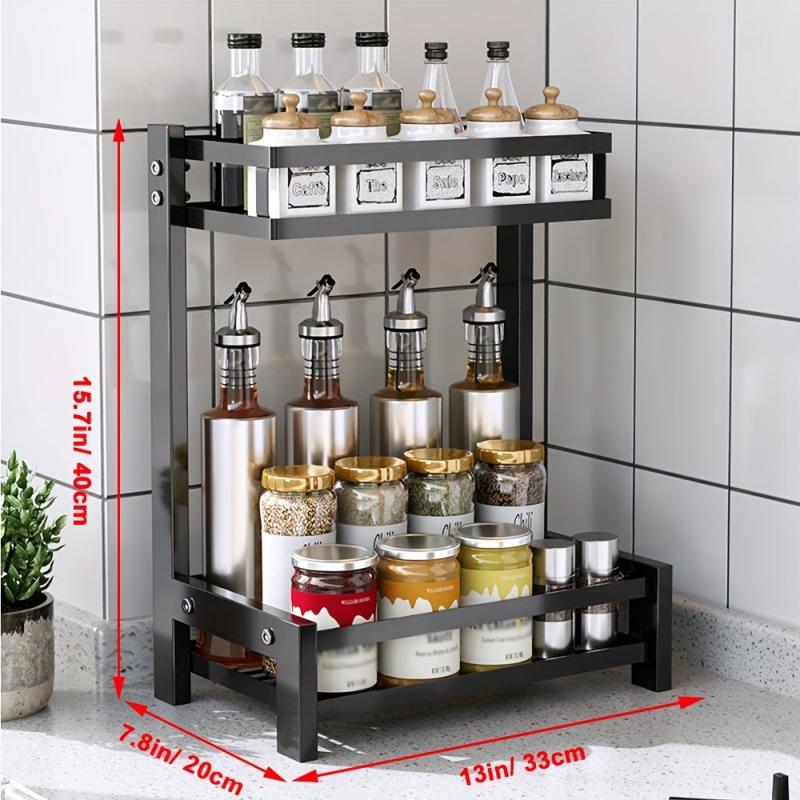 2 Tier Spice Rack for Kitchen Countertop Organization