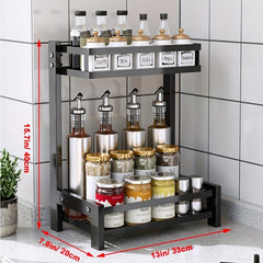 2 Tier Spice Rack for Kitchen Countertop Organization