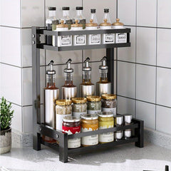 2 Tier Spice Rack for Kitchen Countertop Organization