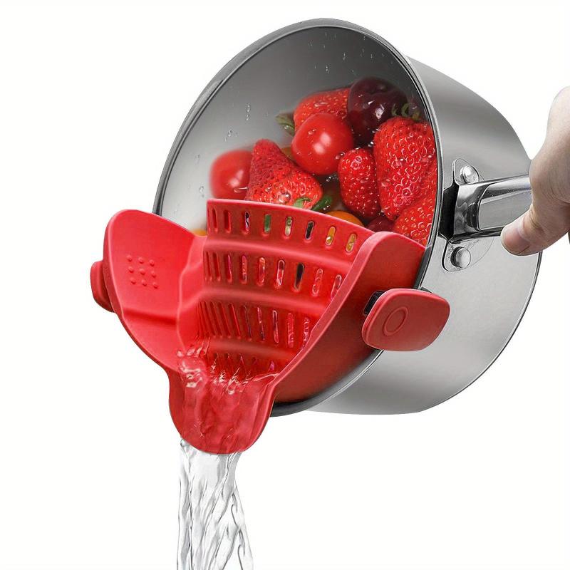 Adjustable Silicone Clip On Strainer For Pots Pans Bowls